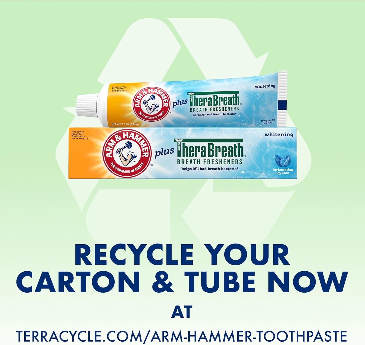 image:imageARM amp Hammer Toothpaste Plus TheraBreath Breath Fresheners ICY Mint Flavor Teeth Whitening Toothpaste Anticavity Fluoride for Bad Breath 55 Oz Pack of 255 Ounce Pack of 12