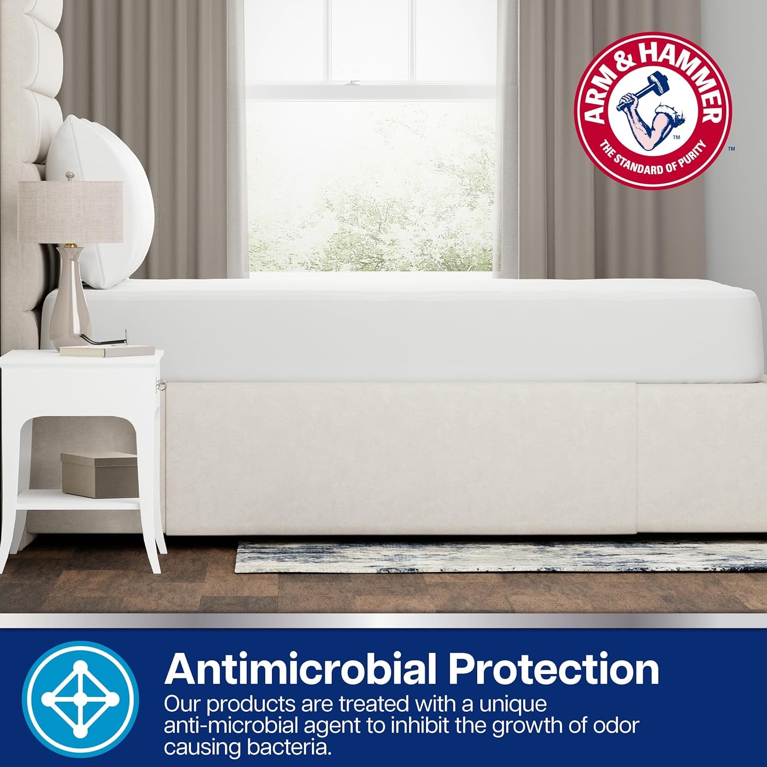 image:imageArm amp Hammer Cooling Comfort Fitted Mattress Protector TwinQueen