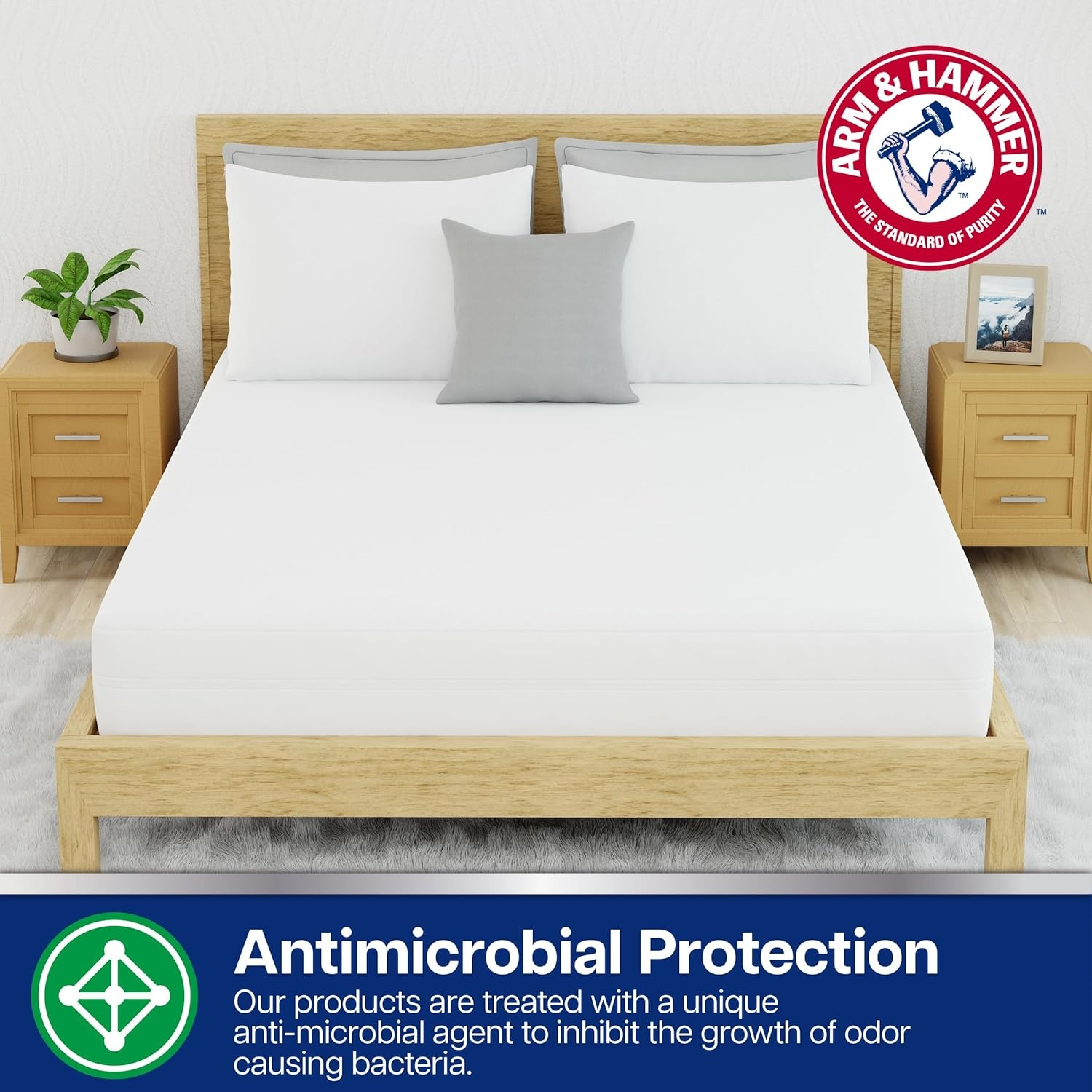 image:imageArm amp Hammer Eco Performance Zippered Mattress Protector with Tencel FullFull