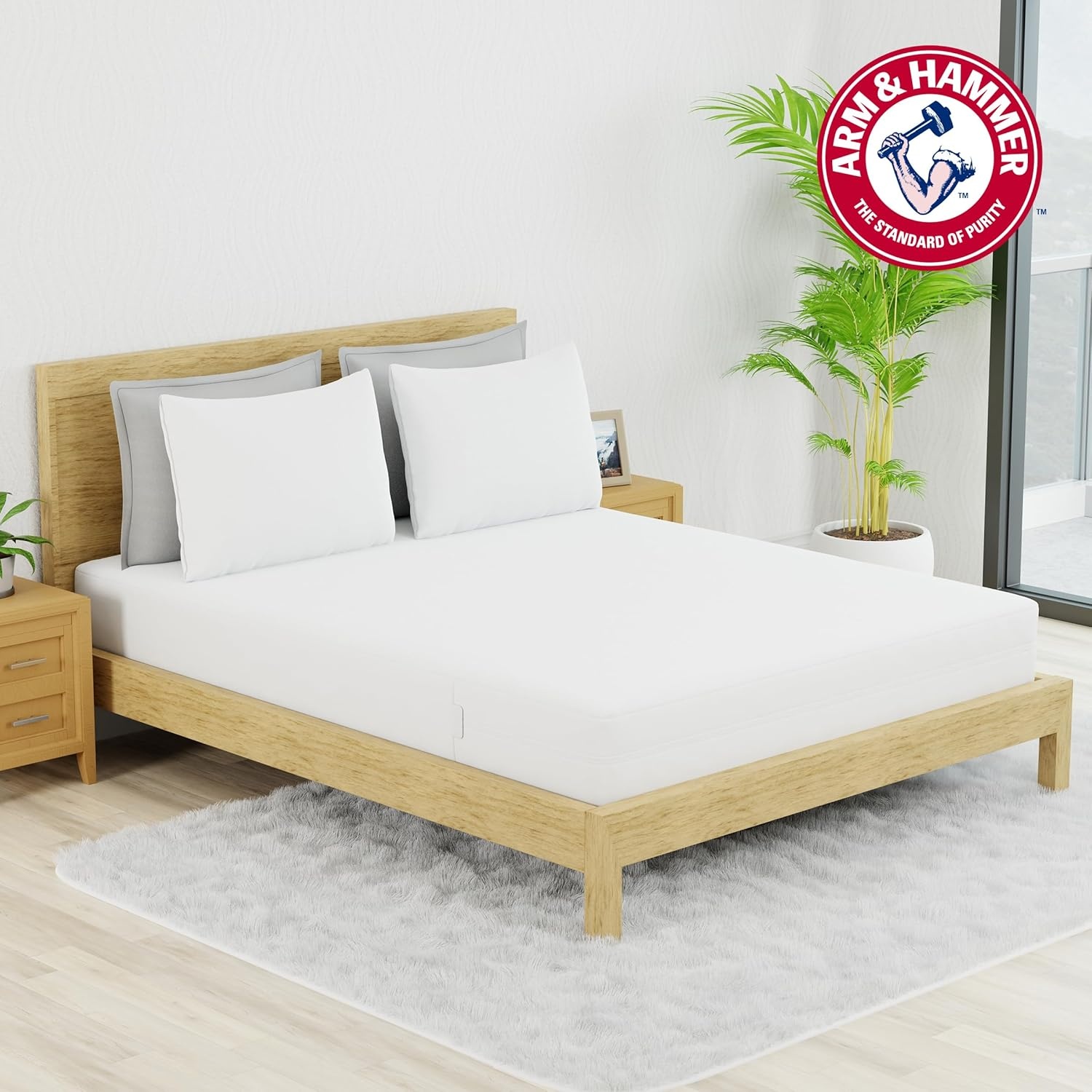 image:imageArm amp Hammer Eco Performance Zippered Mattress Protector with Tencel FullTwin