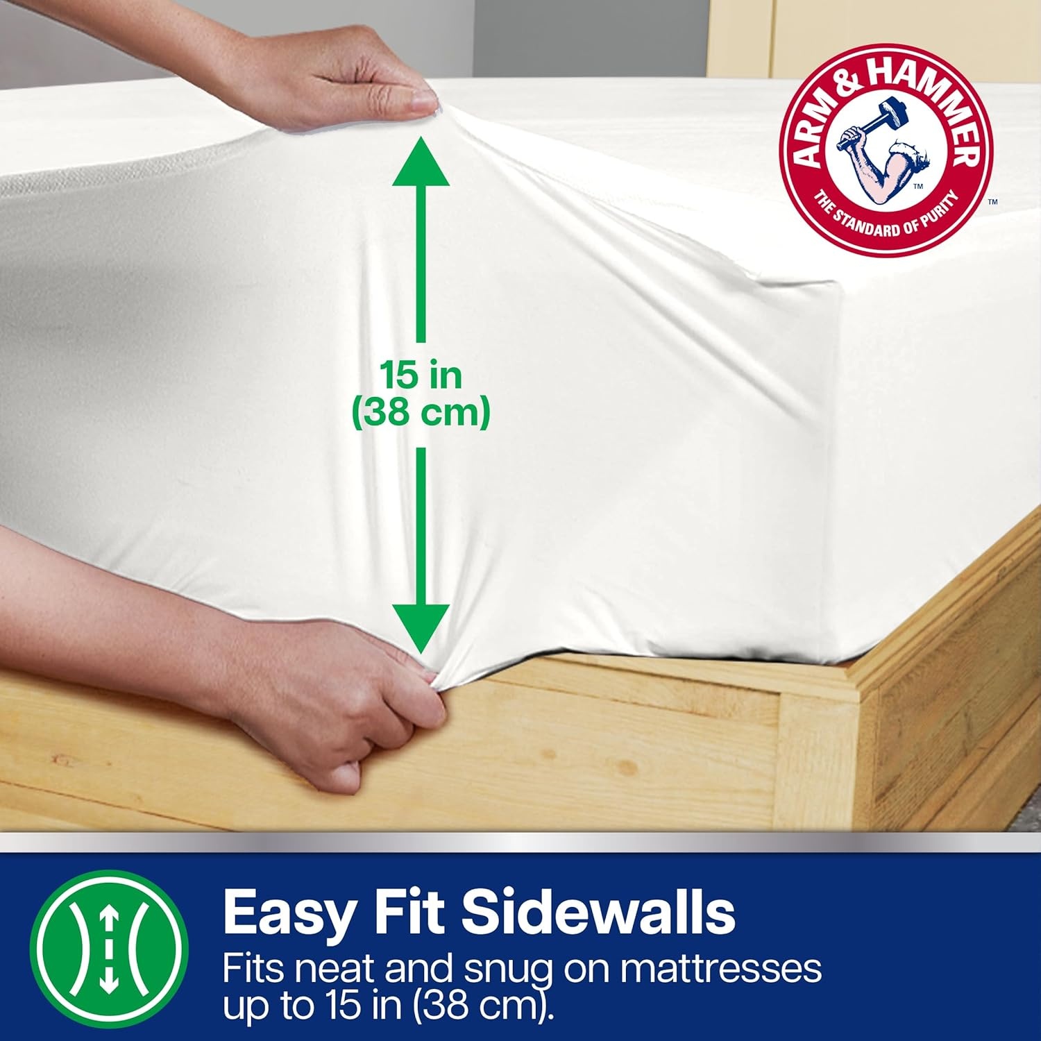 image:imageArm amp Hammer Eco Performance Zippered Mattress Protector with Tencel FullTwin