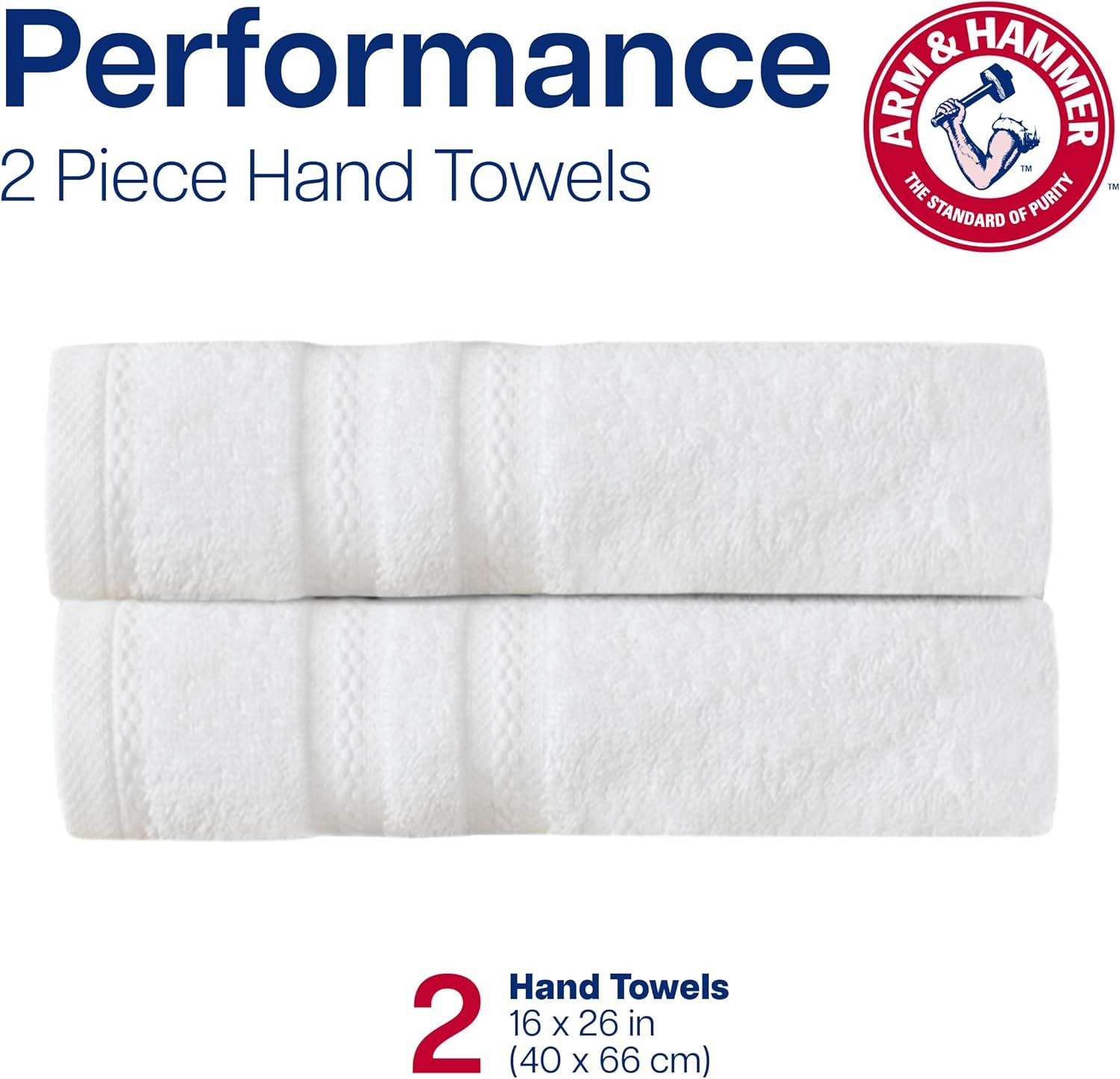 image:imageArm amp Hammer Performance Hand Towels 2 Piece Dark BlueKhaki