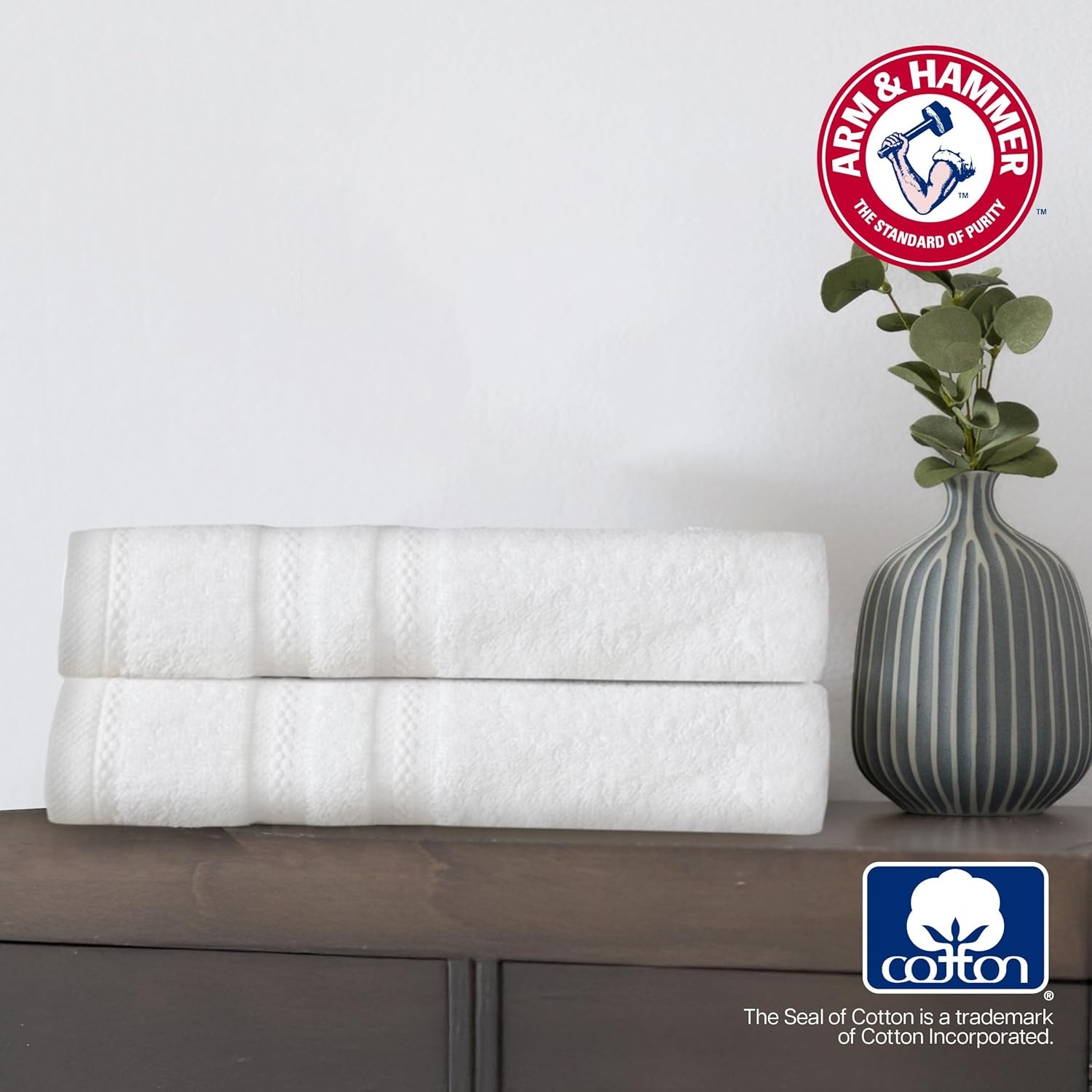 image:imageArm amp Hammer Performance Hand Towels 2 Piece Dark BlueLight Grey