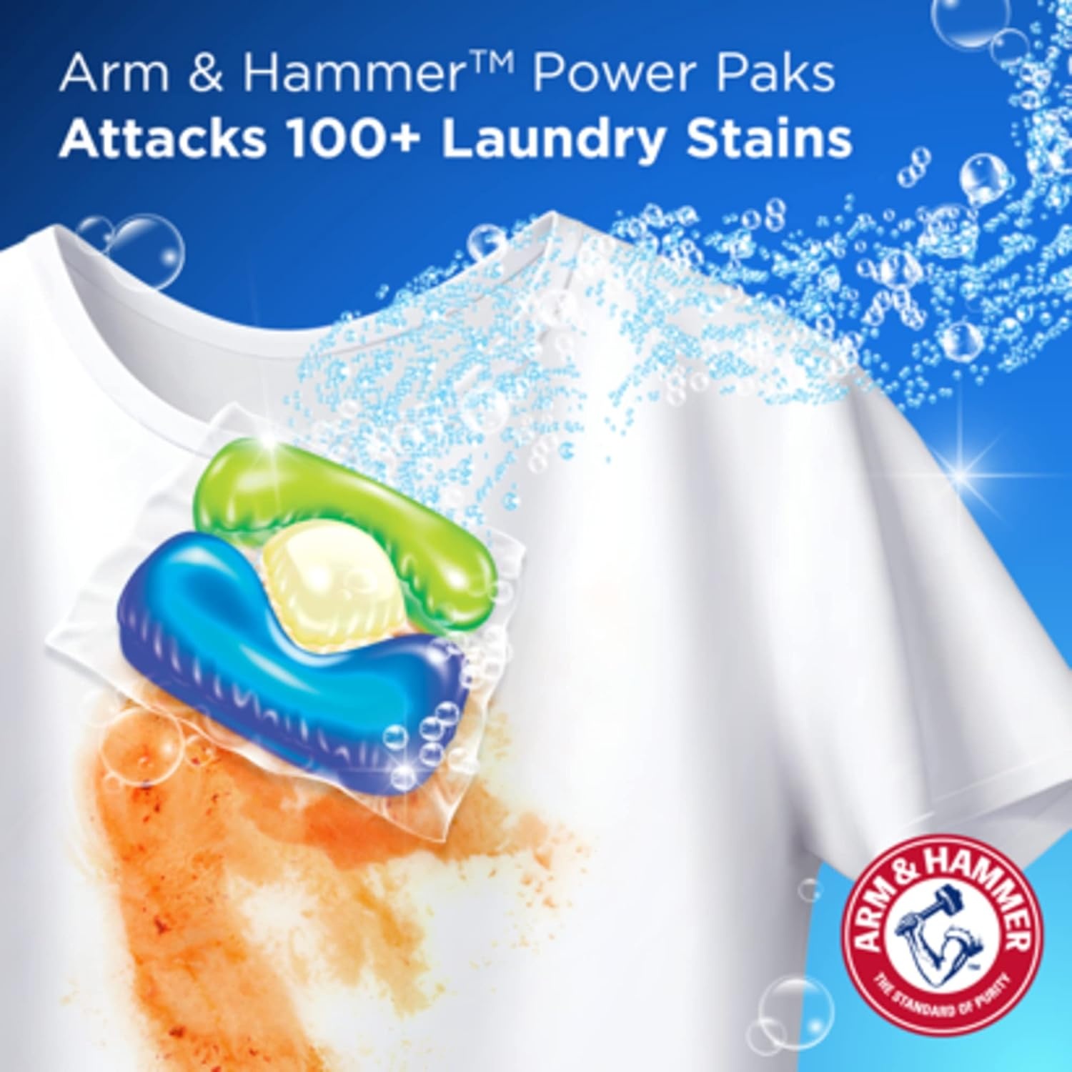 image:imageArm amp Hammer Plus OxiClean 5in1 Laundry Detergent Power Paks 42 Count Packaging may varyFresh Scent