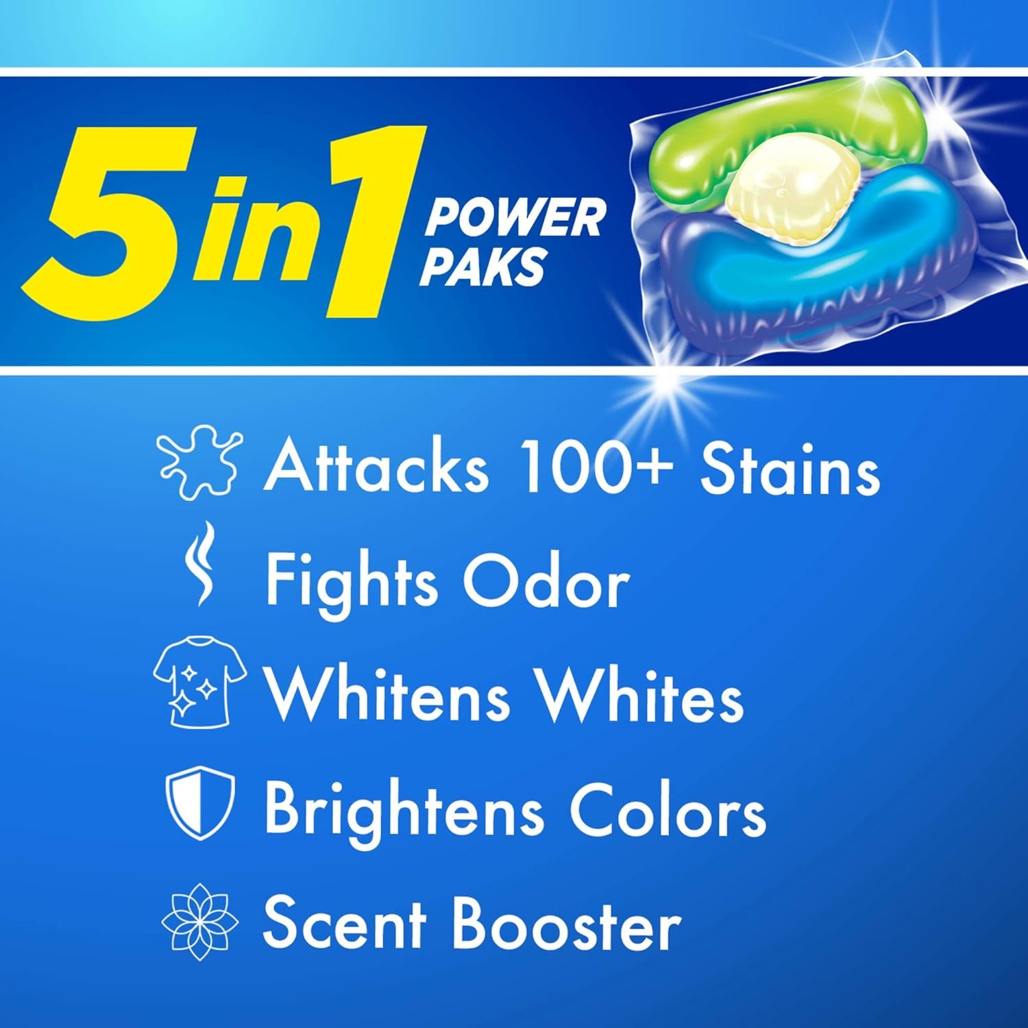 image:imageArm amp Hammer Plus OxiClean 5in1 Laundry Detergent Power Paks 42 Count Packaging may varyFresh Scent