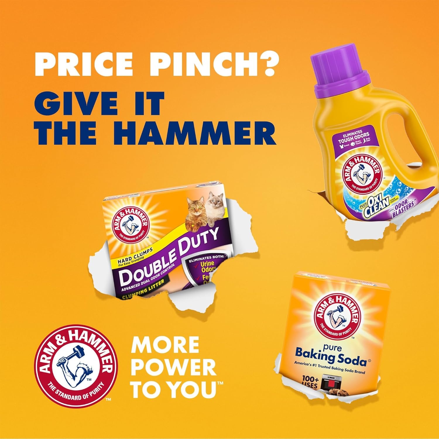 image:imageArm amp Hammer Plus OxiClean With Odor Blasters Laundry Detergent 5IN1 Power Paks 42CT Packaging may varyFresh Burst