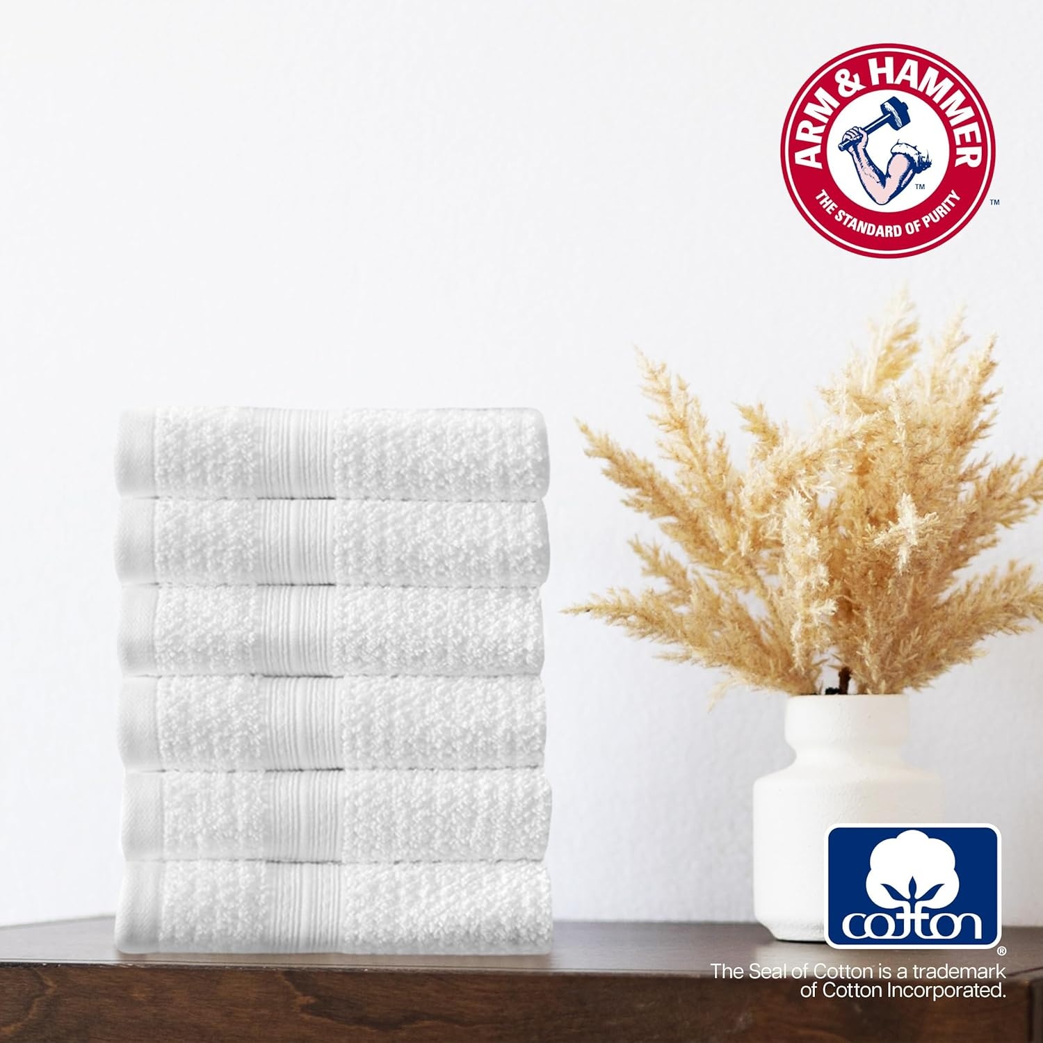 image:imageArm amp Hammer Quick Dry Washcloth Set 6 Piece Light BlueDark Blue