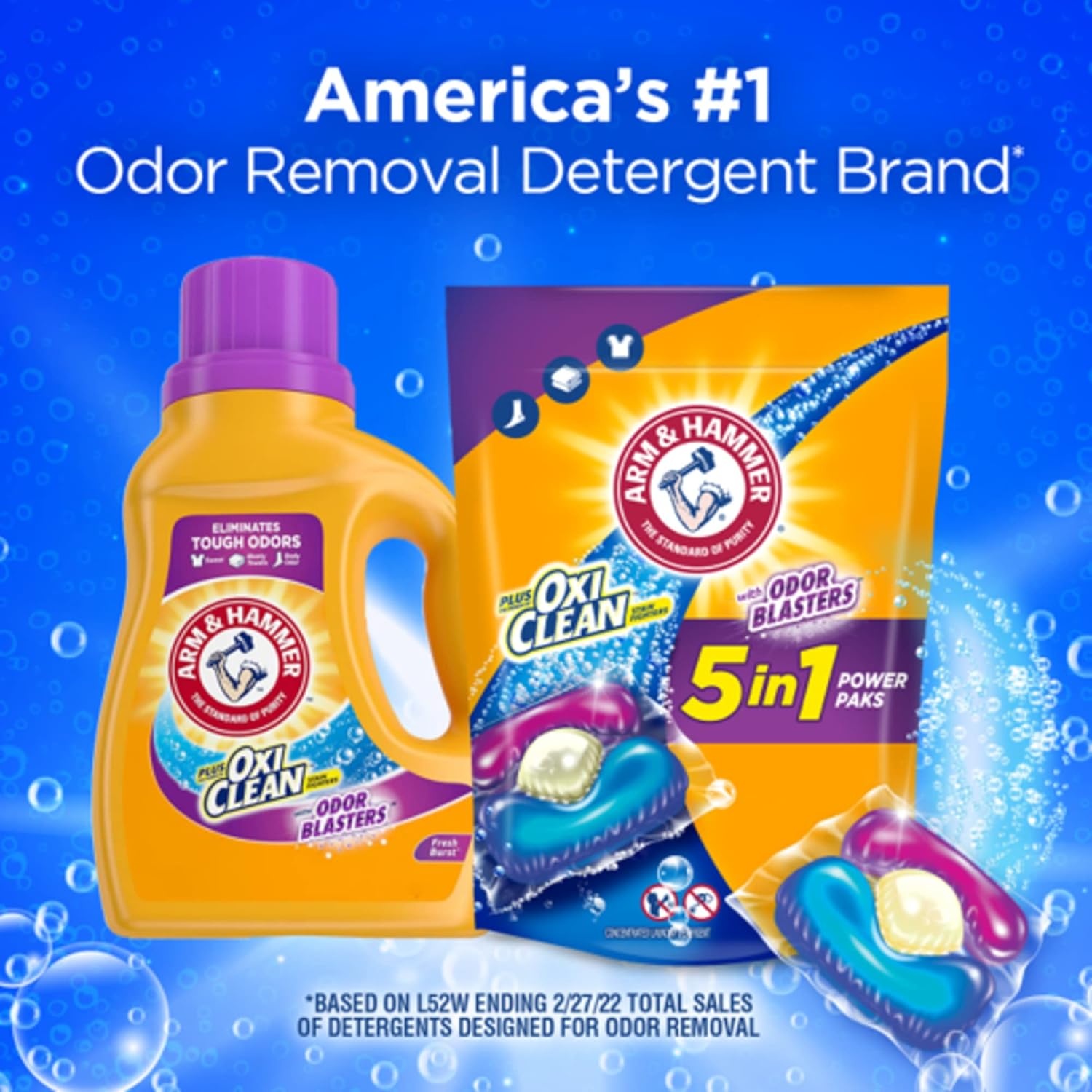 image:imageArm amp Hammer Sensitive Fresh Scent 5IN1 Power Paks 42 countFresh Burst