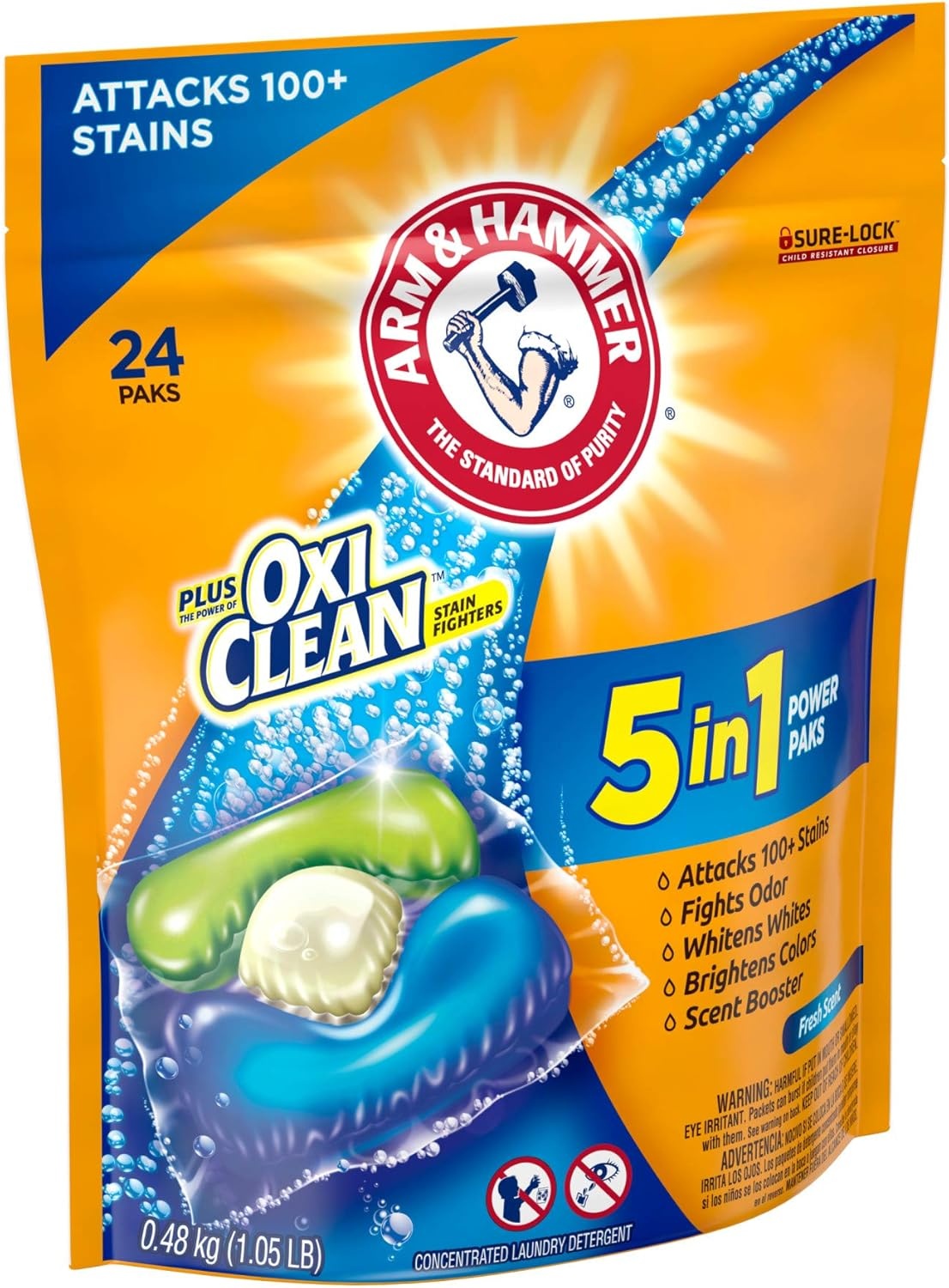 image:imageArm amp Hammer Sensitive Fresh Scent 5IN1 Power Paks 42 countFresh Scent