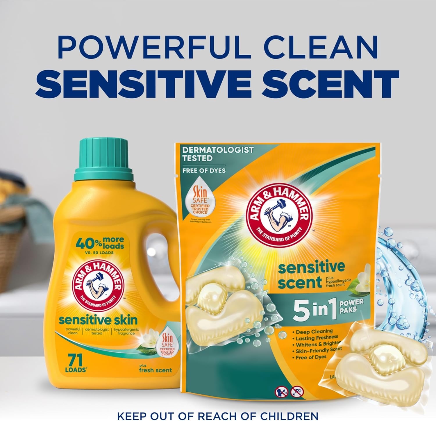 image:imageArm amp Hammer Sensitive Fresh Scent 5IN1 Power Paks 42 countFresh Scent