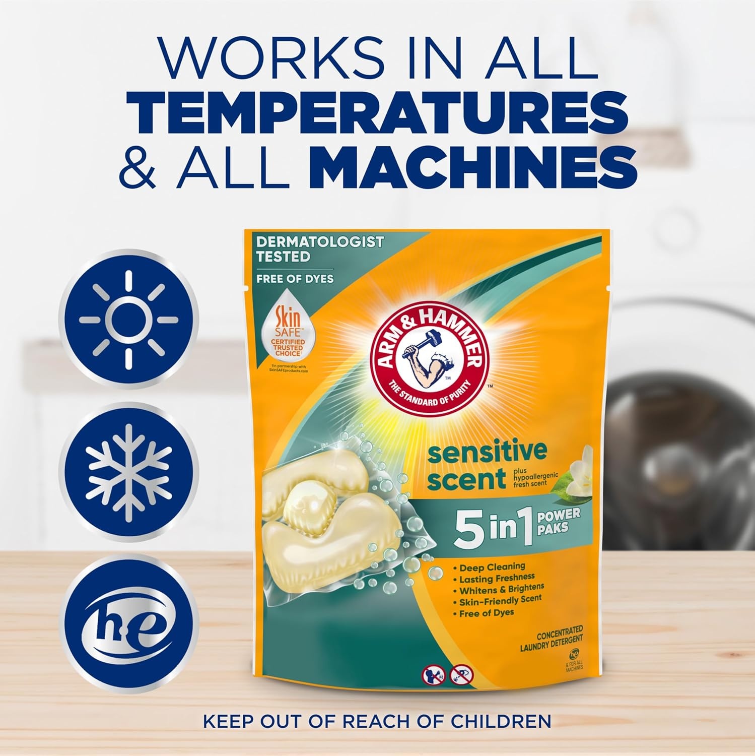 image:imageArm amp Hammer Sensitive Fresh Scent 5IN1 Power Paks 42 countFresh Scent