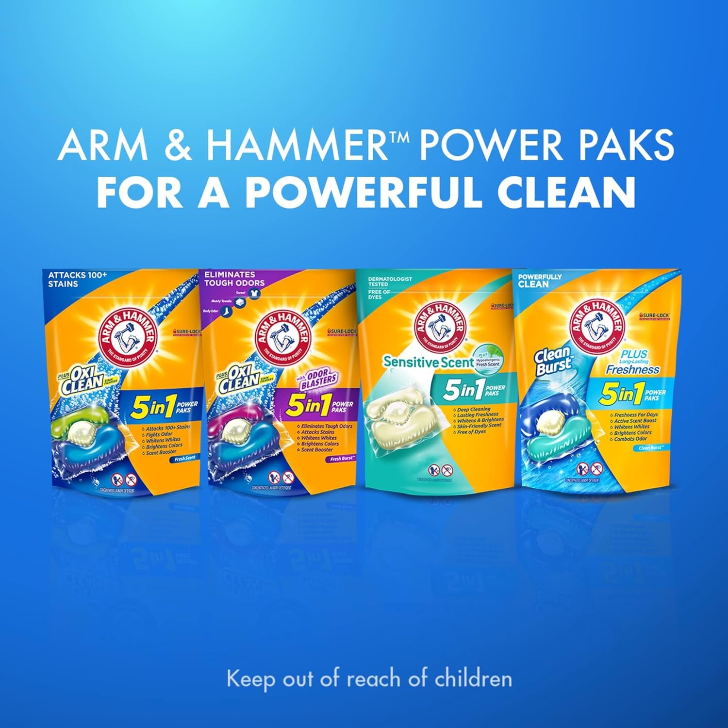 image:imageArm amp Hammer Sensitive Fresh Scent 5IN1 Power Paks 42 countFresh Scent