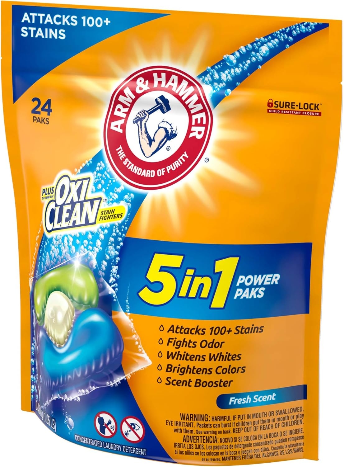 image:imageArm amp Hammer Sensitive Fresh Scent 5IN1 Power Paks 42 countFresh Scent