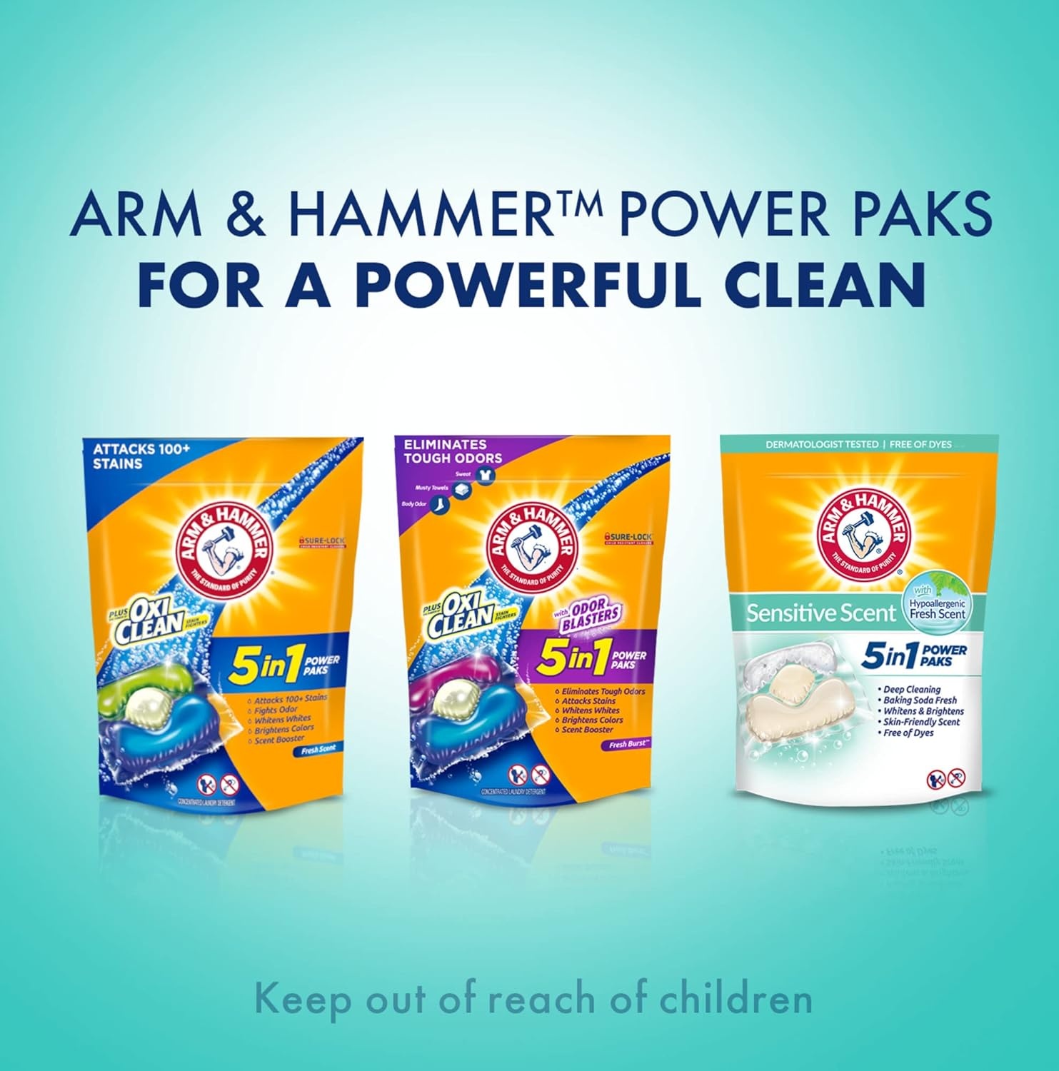 image:imageArm amp Hammer Sensitive Fresh Scent 5IN1 Power Paks 42 countFresh Scent