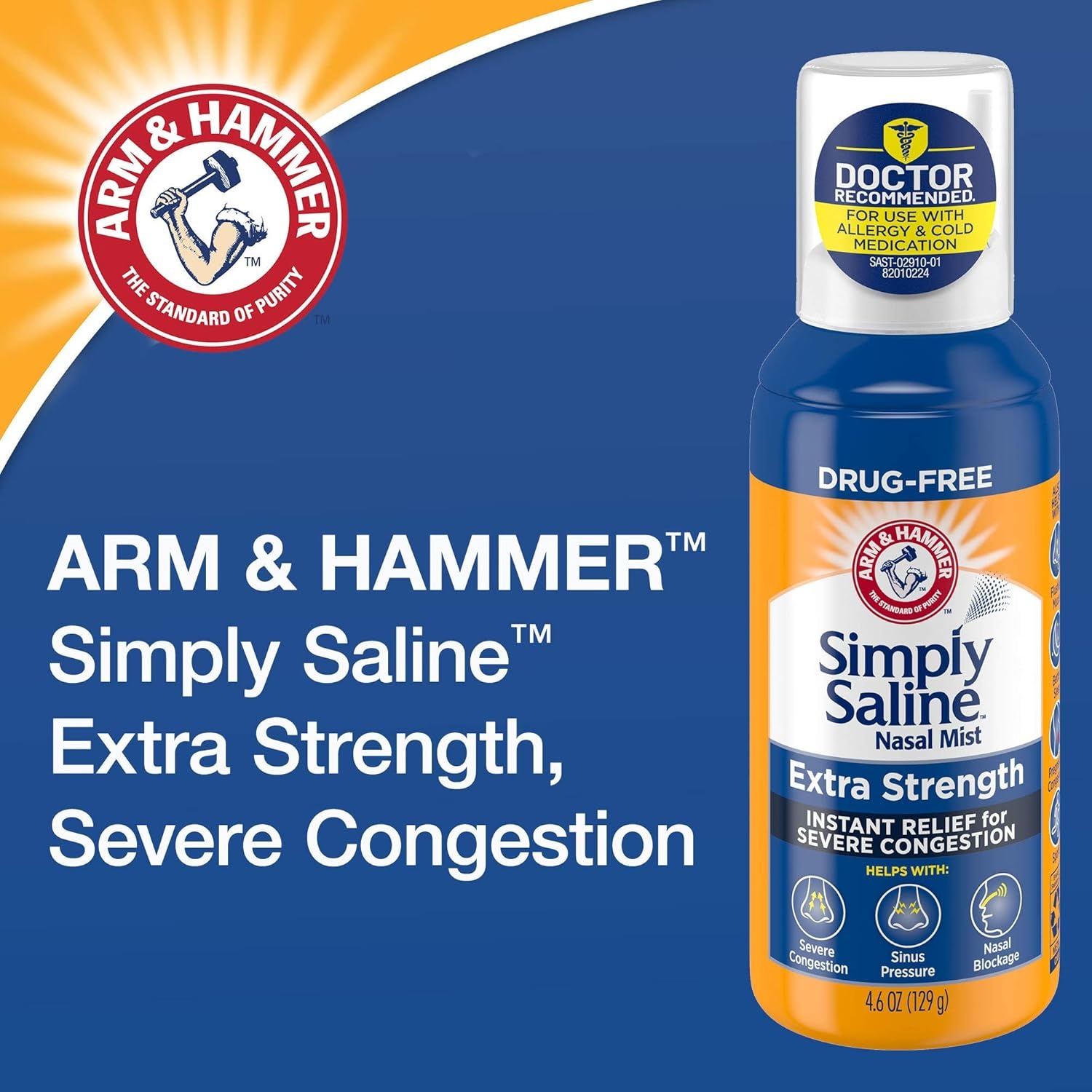 image:imageArm amp Hammer Simply Saline Nasal Mist Extra Strength Severe Congestion 16 Ounce