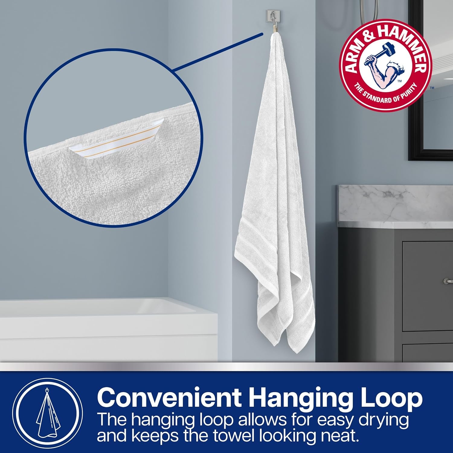 image:imageArm amp Hammer Super Soft Washcloths 6 Piece Dark BlueKhaki