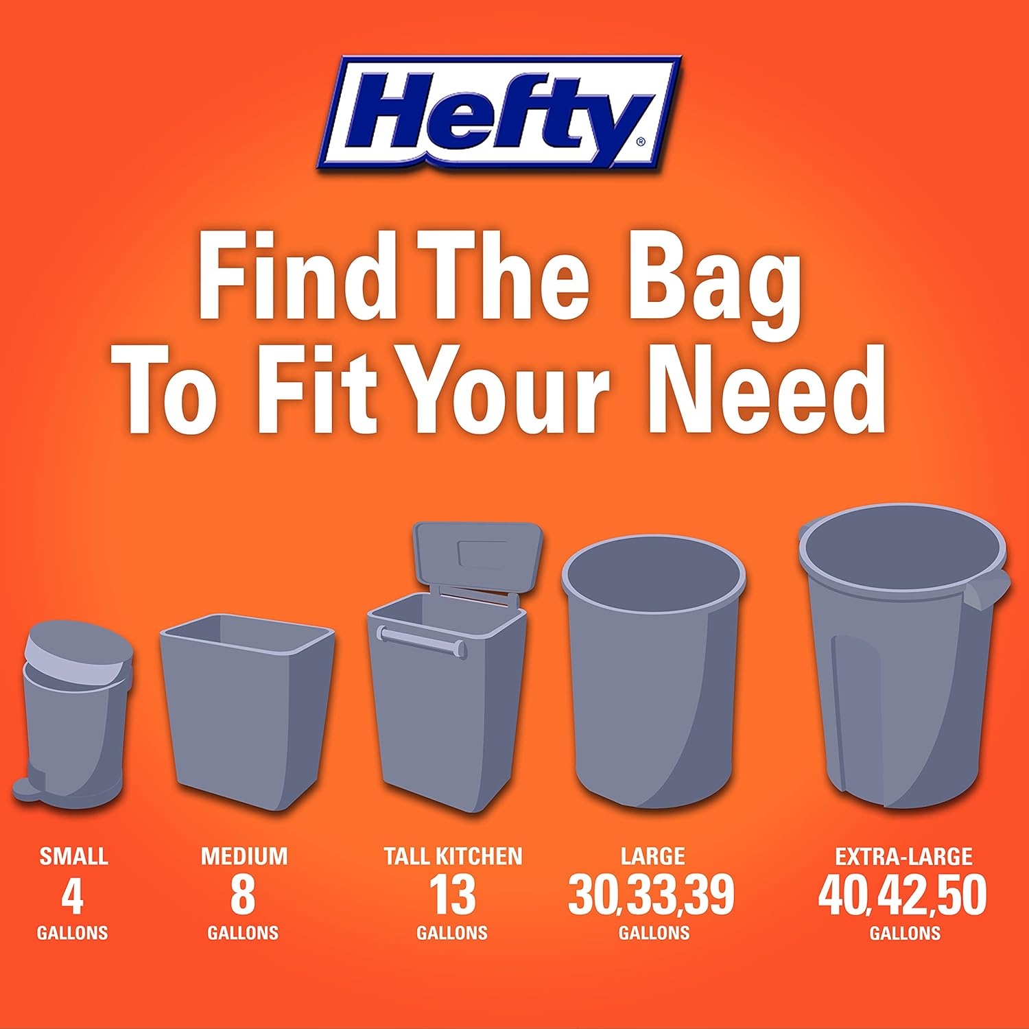 image:imageHefty Ultra Strong 13 Gallon Trash Bags Tall Kitchen Trash Bags 13 Gallon Size Drawstring Closure Continuous Odor Control White Clean Burst Scent 80 BagsCitrus Twist