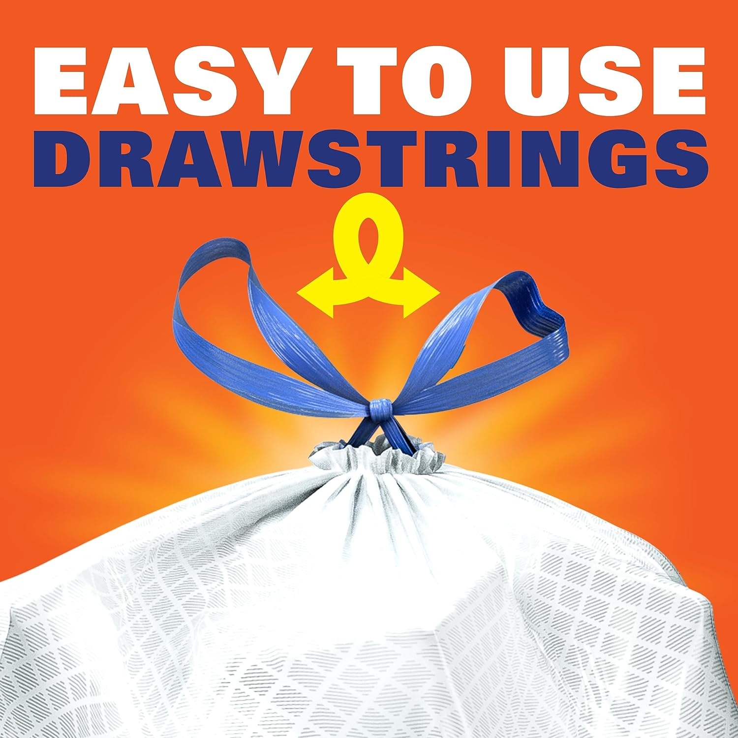 image:imageHefty Ultra Strong 13 Gallon Trash Bags Tall Kitchen Trash Bags 13 Gallon Size Drawstring Closure Continuous Odor Control White Unscented 110 Bags110 Count Pack of 1