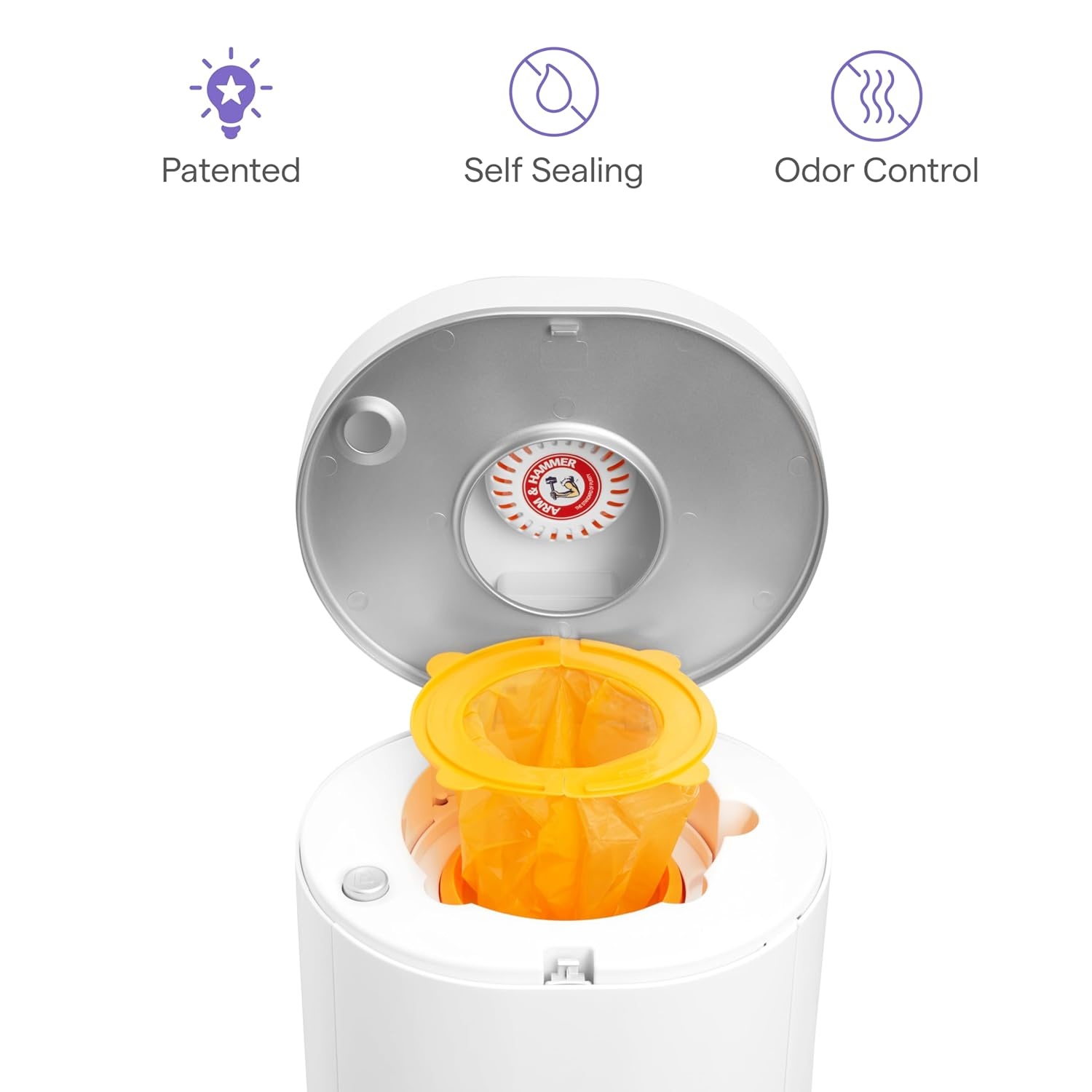 image:imageMunchkin Arm amp Hammer Diaper Pail Refill Bags Snap Seal Toss Disposable Diaper Trash Bags Lavender Scented 20 Pack Holds up to 600 Newborn Diapers20 Pack