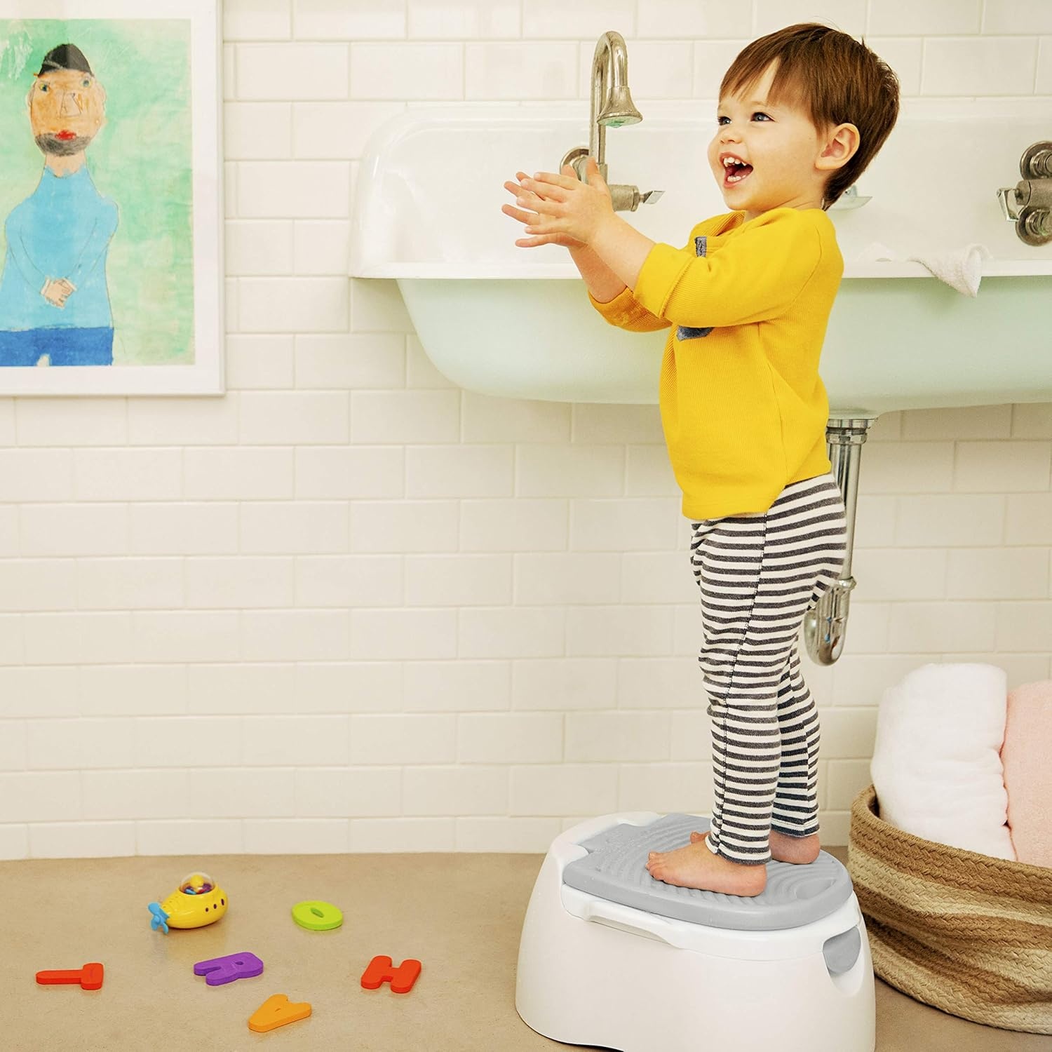 image:imageMunchkin Arm amp Hammer MultiStage 3in1 Potty Seat Potty Chair Trainer Ring and Step Stool GreyPotty