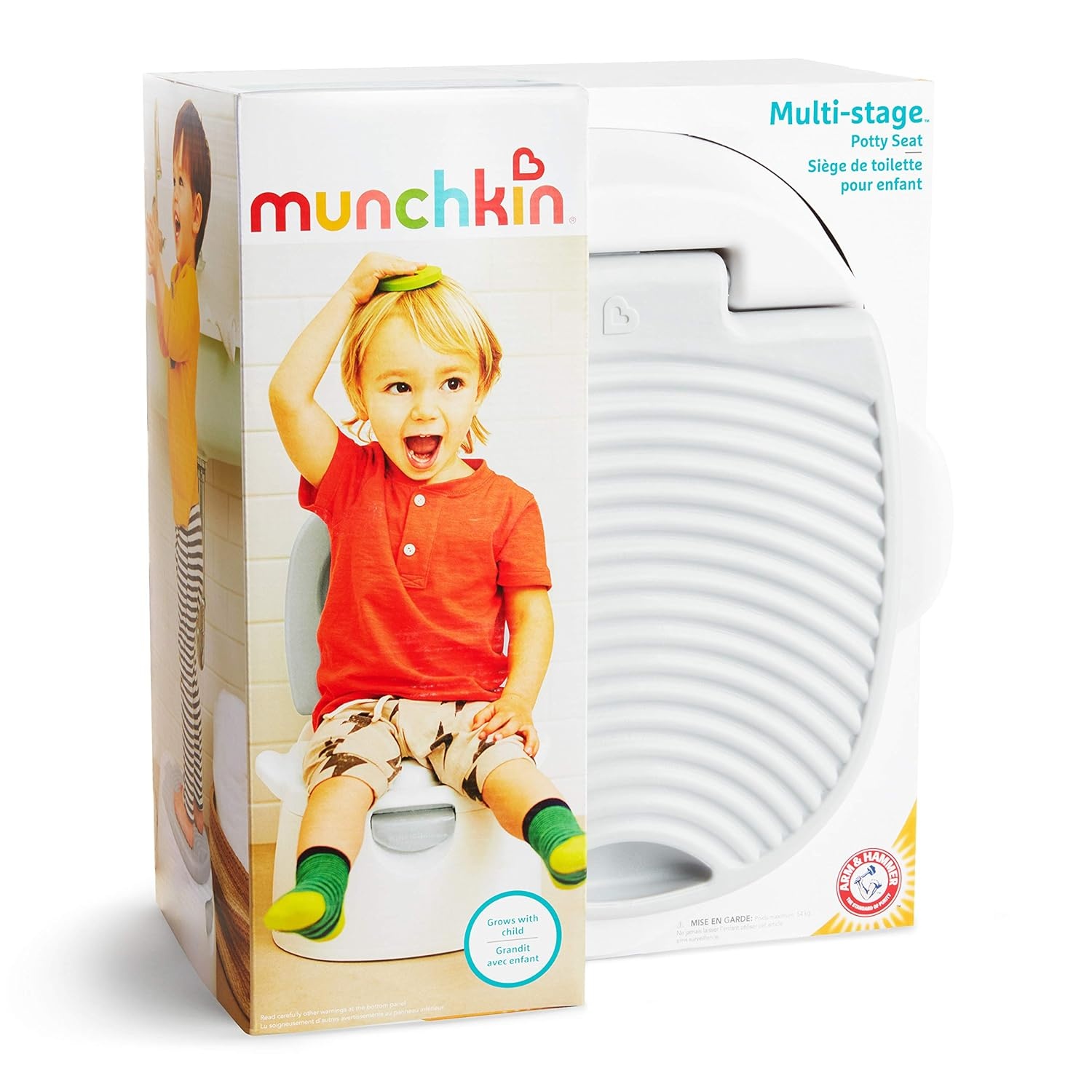 image:imageMunchkin Arm amp Hammer MultiStage 3in1 Potty Seat Potty Chair Trainer Ring and Step Stool GreyPotty