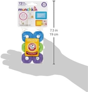 image:imageMunchkin Arm and Hammer Diaper Bag Dispenser and 24 Diaper Disposal Bags12 Count Pack of 6