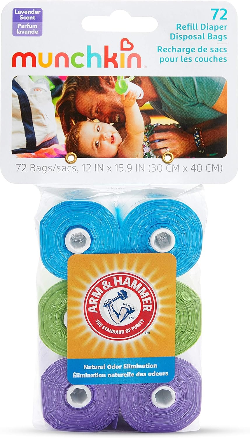 image:imageMunchkin Arm and Hammer Diaper Bag Dispenser and 24 Diaper Disposal Bags12 Count Pack of 6