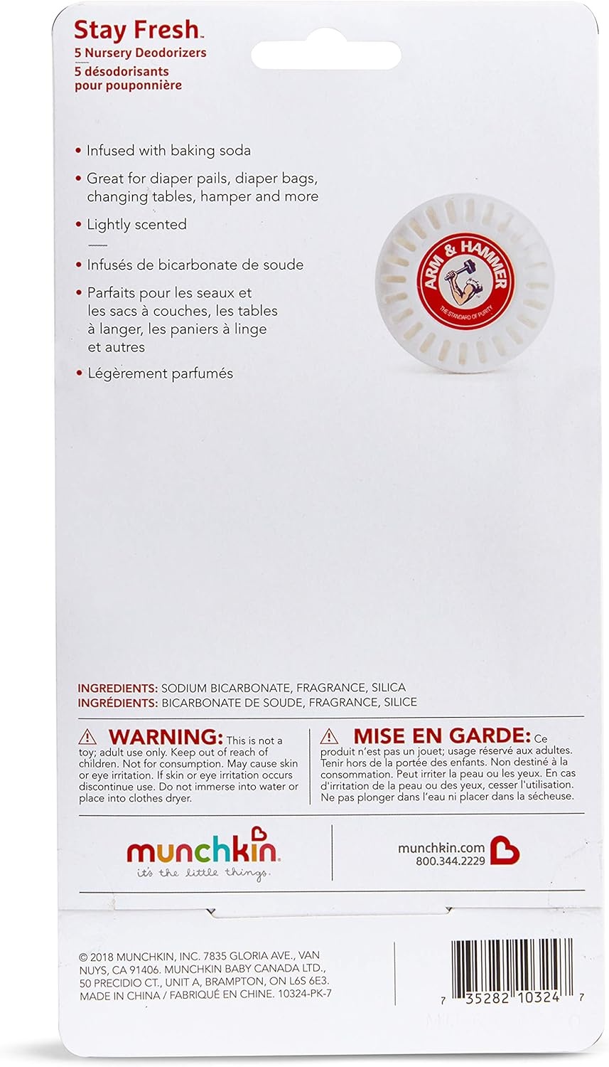 image:imageMunchkin Arm and Hammer Nursery Fresheners Assorted Scents of Lavender or Citrus 5 Count1 Count Pack of 60