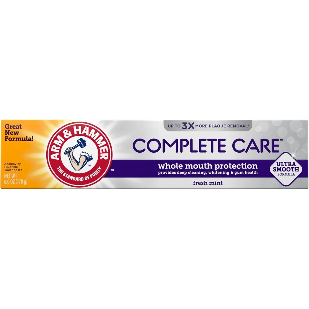 image:imageARM amp HAMMER Complete Care Toothpaste Teeth Whitening Toothpaste Fluoride Whole Mouth Protection Fresh Mint Flavor 60 oz Pack of 1Mint