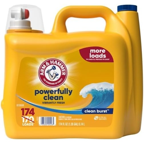 image:imageARM amp HAMMER Liquid Laundry Detergent Powerfully Clean Clean Burst Scent More Loads 205 Loads 205 Fl OzClean Burst Fresh