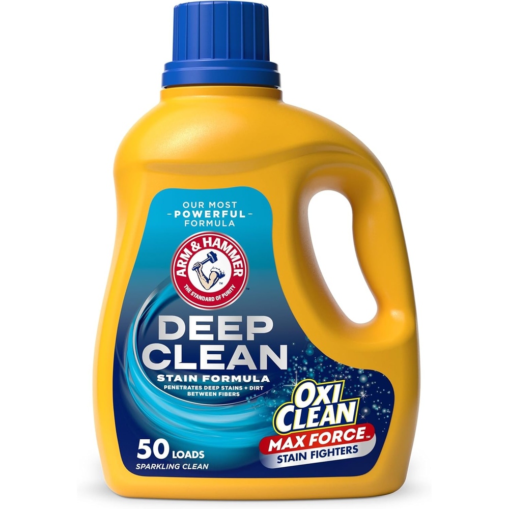 image:imageARM amp HAMMER Plus OxiClean Max Force Deep Clean Stain Formula Liquid Laundry Detergent Sparkling Clean Scent 150 Fl Oz 100 LoadsSparkling Clean