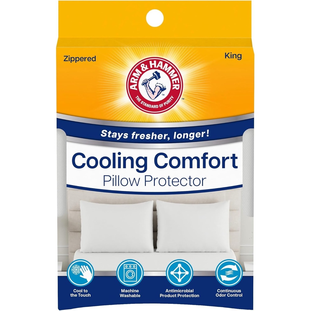 image:imageArm amp Hammer Cooling Comfort Zippered Pillow Protector 2Pack StandardQueenKing