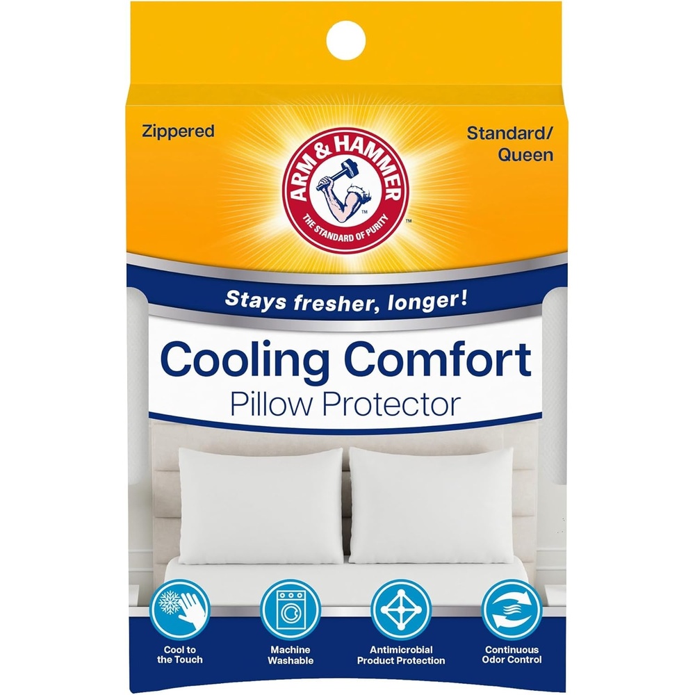image:imageArm amp Hammer Cooling Comfort Zippered Pillow Protector 2Pack StandardQueenStandardQueen