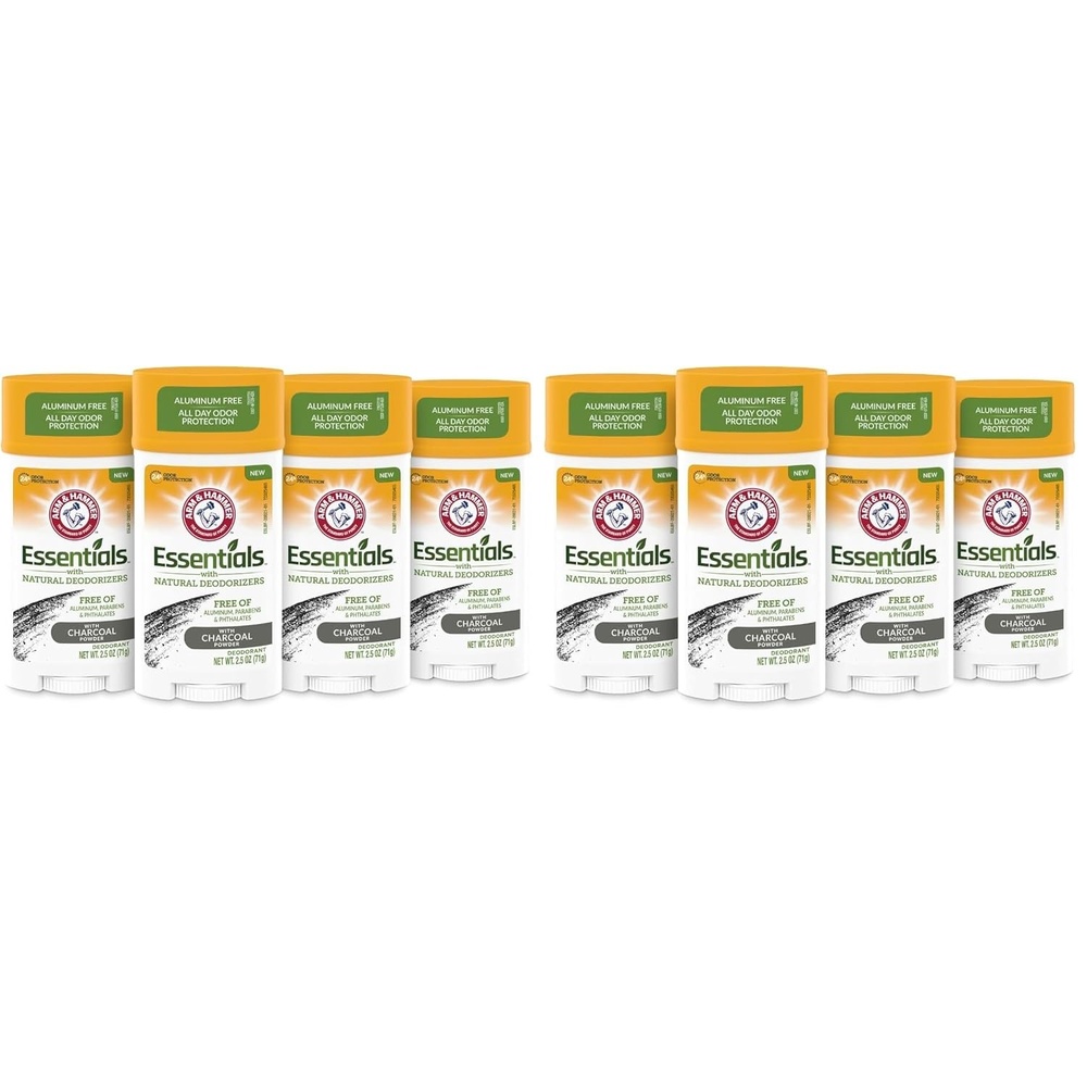 image:imageArm amp Hammer Essentials Charcoal Deodorant 4Pack25 Ounce Pack of 8