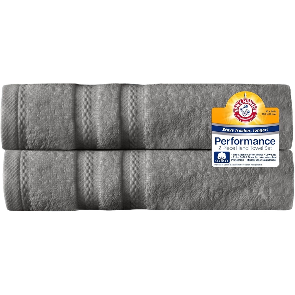 image:imageArm amp Hammer Performance Hand Towels 2 Piece Dark BlueGrey