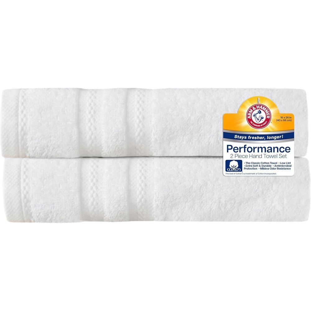 image:imageArm amp Hammer Performance Hand Towels 2 Piece Dark BlueWhite