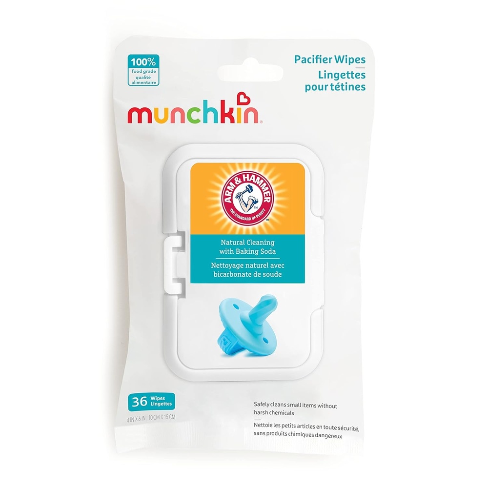 image:imageMunchkin Arm amp Hammer Pacifier Wipes Safely Cleans Breast Pump Parts and Feeding Essentials for Baby and Toddler 1 Pack 36 Wipes36 Count Pack of 1