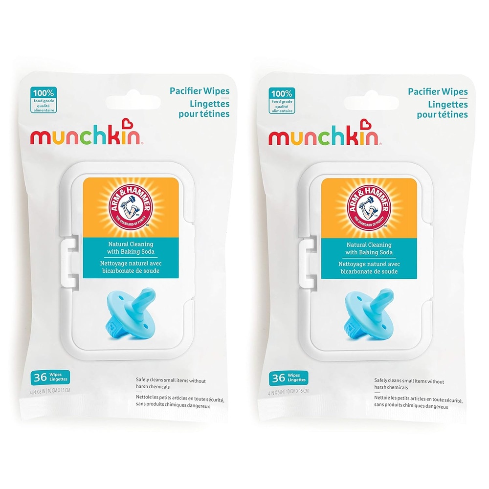 image:imageMunchkin Arm amp Hammer Pacifier Wipes Safely Cleans Breast Pump Parts and Feeding Essentials for Baby and Toddler 1 Pack 36 Wipes36 Count Pack of 2
