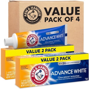 image:imageARM amp HAMMER Advance White Toothpaste Teeth Whitening Baking Soda Toothpaste with Stain Defense Technology and Fluoride Clean Mint Flavor 60 Oz 4 Pack6 Ounce Pack of 4