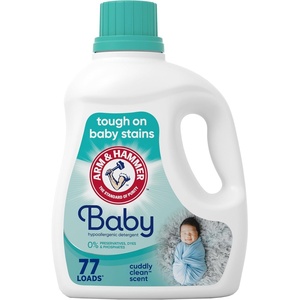 image:imageARM amp HAMMER Baby 77 Loads Hypoallergenic Liquid Laundry Detergent 1005 fl ozCuddly Clean