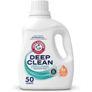 image:imageARM amp HAMMER Deep Clean Free amp Clear Liquid Laundry Detergent Free of Dyes and Perfumes Dermatologist Tested 75 Fl Oz 50 Loads75 Fl Oz Pack of 1