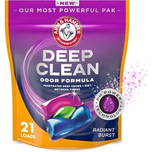 image:imageARM amp HAMMER Deep Clean Odor Formula Laundry Detergent Power Paks Laundry Odor Remover Radiant Burst Scent 44 Count 44 LoadsRadiant Burst