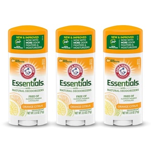 image:imageARM amp HAMMER Essentials Deodorant Orange Citrus Solid Oval  Made with Natural Deodorizers Free From Aluminum Parabens amp Phthalates 25 oz Pack of 3Orange