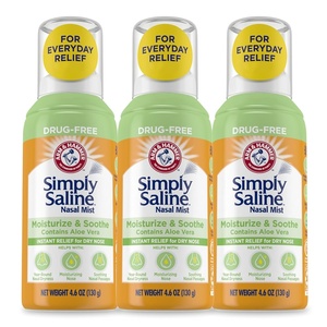 image:imageARM amp Hammer Simply Saline Moisturize amp Soothe Nasal Mist DrugFree Moisturizing Saline Nasal Spray for Instant Relief for Dry Nose 46 Oz 130 g 3 Pack