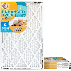 image:imageArm amp Hammer 20x30x1 Air Filter 4Pack  Merv 8  Enhanced Allergen  Pet Fresh Odor Reduction  Contains Pure Baking Soda  HVAC AC Furnace  Made in USA  Actual Size 1975 x 2975 x 07514x24x1