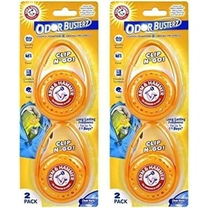 image:imageArm amp Hammer OdorBusterz ClipMATE Clean Burst 4 Count  ClipOn Odor Absorber with Baking Soda Carabiner Clip for Gym Bags Backpacks amp Travel Gear2 Count Pack of 12