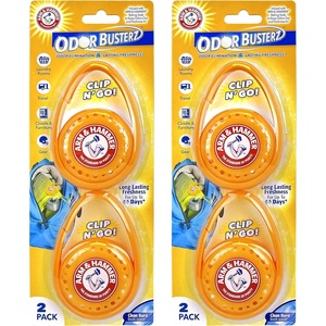 image:imageArm amp Hammer OdorBusterz ClipMATE Clean Burst 4 Count  ClipOn Odor Absorber with Baking Soda Carabiner Clip for Gym Bags Backpacks amp Travel Gear2 Count Pack of 2