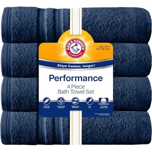 image:imageArm amp Hammer Performance Bath Towels 4 Piece GreyDark Blue