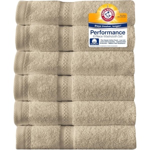 image:imageArm amp Hammer Performance Towel Washcloth Set 6 Piece KhakiKhaki