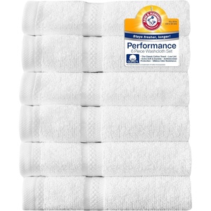 image:imageArm amp Hammer Performance Towel Washcloth Set 6 Piece KhakiWhite